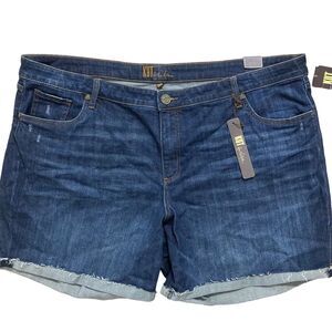 Kut From The Kloth Women’s Size 22W Katy Boyfriend Shorts Dark Wash NWT